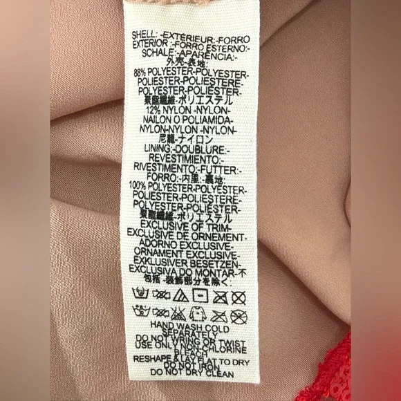 Free People Night Shimmers Mini Dress Red Lace Sequins Plunge V Party Dress - Picture 11 of 11